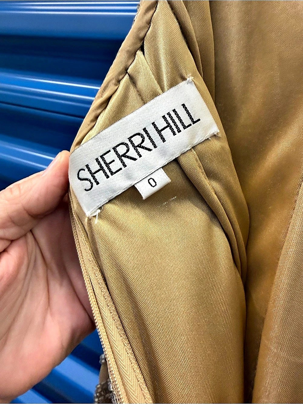 Sherri Hill Gold Embellished Maxi Dress - Picture 3 of 3